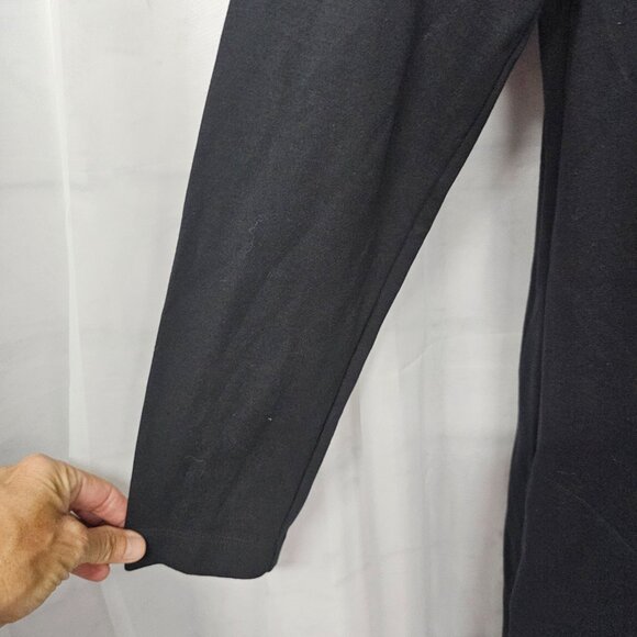 Soft Surroundings Black Maxi Dress Jersey Goth Minimalist Zip Shift XL - Picture 3 of 12